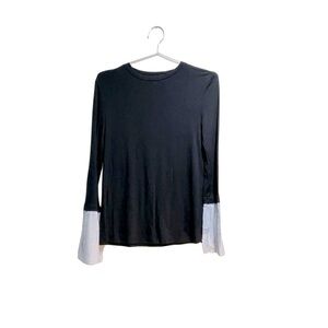 Abound Boat Neck, Bell Striped Sleeve Long Sleeve Shirt. Size XS. Soft Fabric